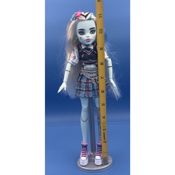 Monster High Dolls G3 Frankie Stein - blue pink shoe white hair dress dolls - Picture 6 of 8
